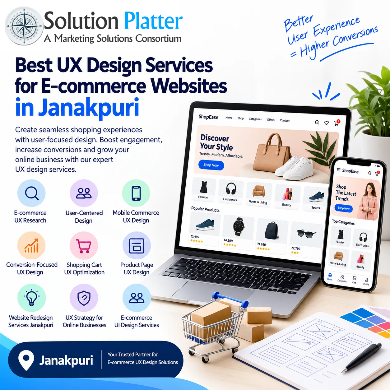 Best UX Design Services for E-commerce Websites in Janakpuri